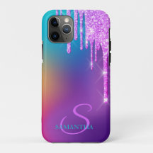 Trendy Glitter Drips Ombre Holografisch