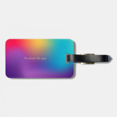 Trendy Glitter Drips Ombre Holographic Bagagelabel (Achterkant horizontaal)