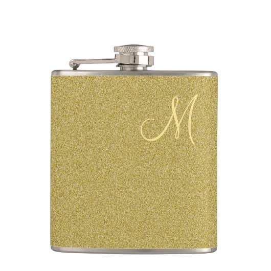 Trendy Glitter Gold Monogrammed Heupfles (Voorkant)