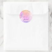 Trendy Glitter Holografische druppels Bedankt Ronde Sticker (Tas)