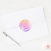Trendy Glitter Holografische druppels Bedankt Ronde Sticker (Envelop)
