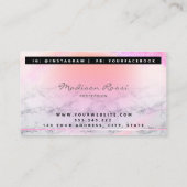 Trendy Glitter Holographic drift Lashes marmer Visitekaartje (Achterkant)