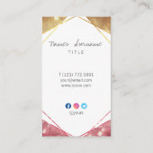 Trendy Glitter Jewel Brown Verticaal Visitekaartje (Achterkant)