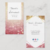 Trendy Glitter Jewel Brown Verticaal Visitekaartje (Voorkant / Achterkant)