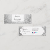 Trendy Glitter Jewel Mini Silver Visitekaartje (Voorkant / Achterkant)