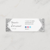 Trendy Glitter Jewel Mini Silver Visitekaartje (Achterkant)