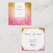 Trendy Glitter Jewel Social Square Visitekaartje (Voorkant / Achterkant)