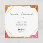 Trendy Glitter Jewel Social Square Visitekaartje (Achterkant)