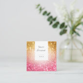 Trendy Glitter Jewel Social Square Visitekaartje (Staand voorkant)
