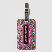Trendy Glitter Opal Holografisch Collectie Bagagelabel (Voorkant (verticaal))