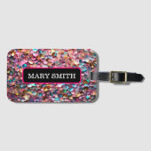 Trendy Glitter Opal Holografisch Collectie Bagagelabel (Voorkant (horizontaal))