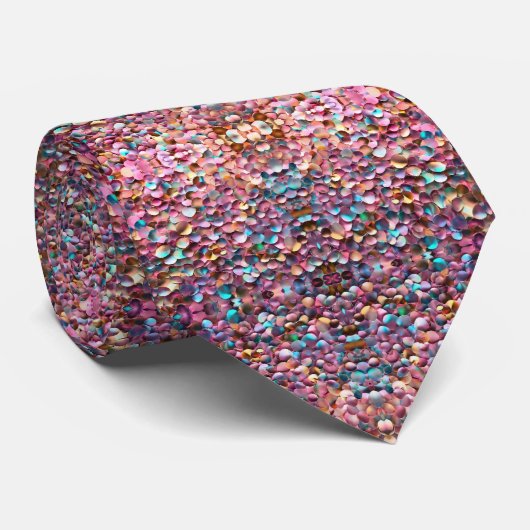 Trendy Glitter Opal Holografisch Collectie Stropdas (Opgerold)