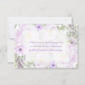 Trendy Glitter Paarse Floral Sweet 16 Dank u wel Bedankkaart (Achterkant)