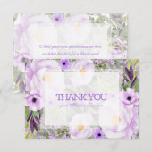 Trendy Glitter Paarse Floral Sweet 16 Dank u wel Bedankkaart (Voorkant / Achterkant)