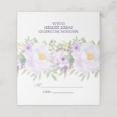 Trendy Glitter Paarse Floral Sweet 16 Party Plaatskaartje (Buitenkant ongevouwen)