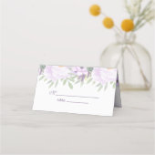 Trendy Glitter Paarse Floral Sweet 16 Party Plaatskaartje (Voorkant)