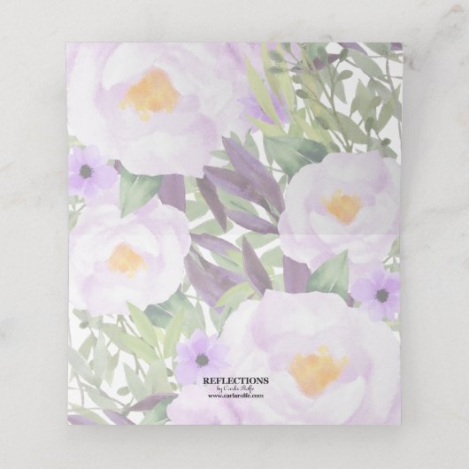 Trendy Glitter Paarse Floral Sweet 16 Party Plaatskaartje (Binnenkant ongevouwen)