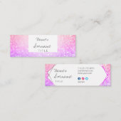 Trendy Glitter Pink Paars Mini Visitekaartje (Voorkant / Achterkant)