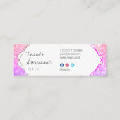 Trendy Glitter Pink Paars Mini Visitekaartje (Achterkant)