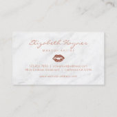 Trendy Glitter Roos Gold Lips Marble Makeup Artist Visitekaartje (Achterkant)