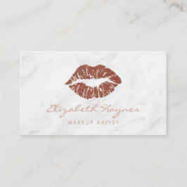 Trendy Glitter Roos Gold Lips Marble Makeup Artist Visitekaartje