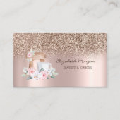 Trendy Glitter Roos Gold Mixer Floral Visitekaartje (Voorkant)