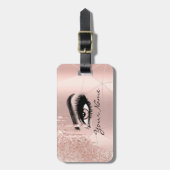 Trendy Glitter Roos goud Drips Modern Bagagelabel (Voorkant verticaal)