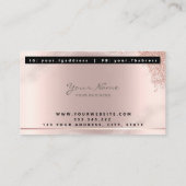 Trendy Glitter Roos gouddruppels Lashes script Visitekaartje (Achterkant)