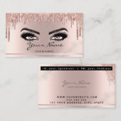 Trendy Glitter Roos gouddruppels Lashes script Visitekaartje (Voorkant / Achterkant)
