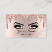 Trendy Glitter Roos gouddruppels Lashes script Visitekaartje (Voorkant)