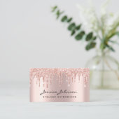 Trendy Glitter Roos gouddruppels Visitekaartje (Staand voorkant)