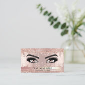 Trendy Glitter Roos gouden druppels Lashes Visitekaartje (Staand voorkant)