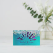 Trendy Glitter Sparkle Hair stylist Salon Tools Visitekaartje (Staand voorkant)