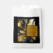 Trendy glitter zwart goud bruiloft bedankzakje (Voorkant)
