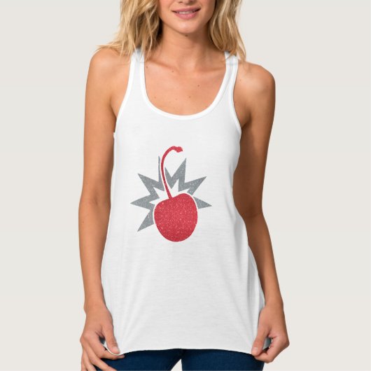 Trendy Glitzy Cherry Bomb Tanktop (Voorkant)