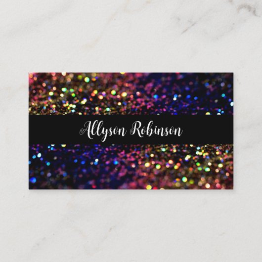 Trendy Glitzy Monogram Visitekaartjes (Voorkant)