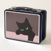 Trendy glurende zwarte kat monogram (Achterkant)