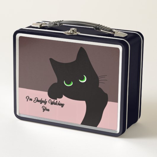 Trendy glurende zwarte kat monogram (Voorkant)