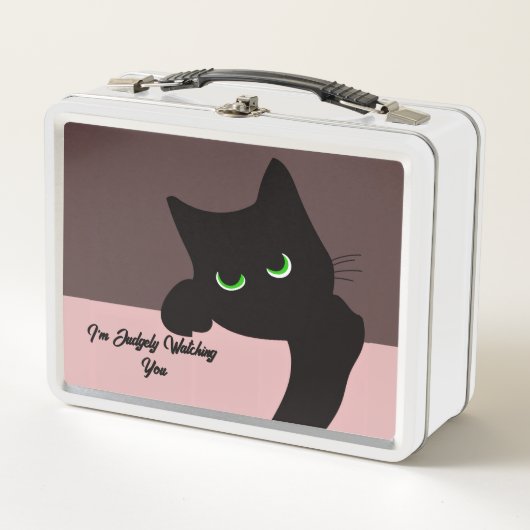Trendy glurende zwarte kat monogram (Voorkant)