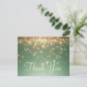 Trendy goedkope gouden glitter dank u briefkaart (Staand voorkant)