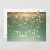 Trendy goedkope gouden glitter dank u briefkaart (Voorkant / Achterkant)