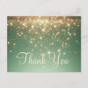 Trendy goedkope gouden glitter dank u briefkaart