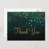 Trendy goedkope gouden glitter groen dank u briefkaart (Voorkant / Achterkant)