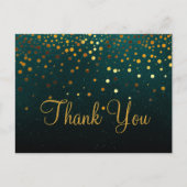 Trendy goedkope gouden glitter groen dank u briefkaart (Voorkant)