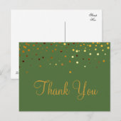 Trendy goedkope gouden glitter groen dank u briefkaart (Voorkant / Achterkant)