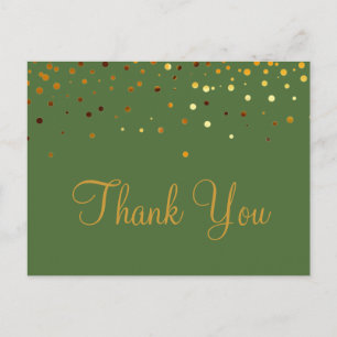 Trendy goedkope gouden glitter groen dank u briefkaart