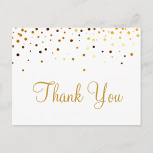 Trendy goedkope gouden glitter wit dank u briefkaart