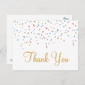Trendy goedkope gouden glitter wit dank u Pos Briefkaart (Voorkant / Achterkant)