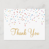 Trendy goedkope gouden glitter wit dank u Pos Briefkaart (Voorkant)
