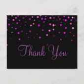 Trendy goedkope Paarse Glitter Black Bedankt Briefkaart (Voorkant)
